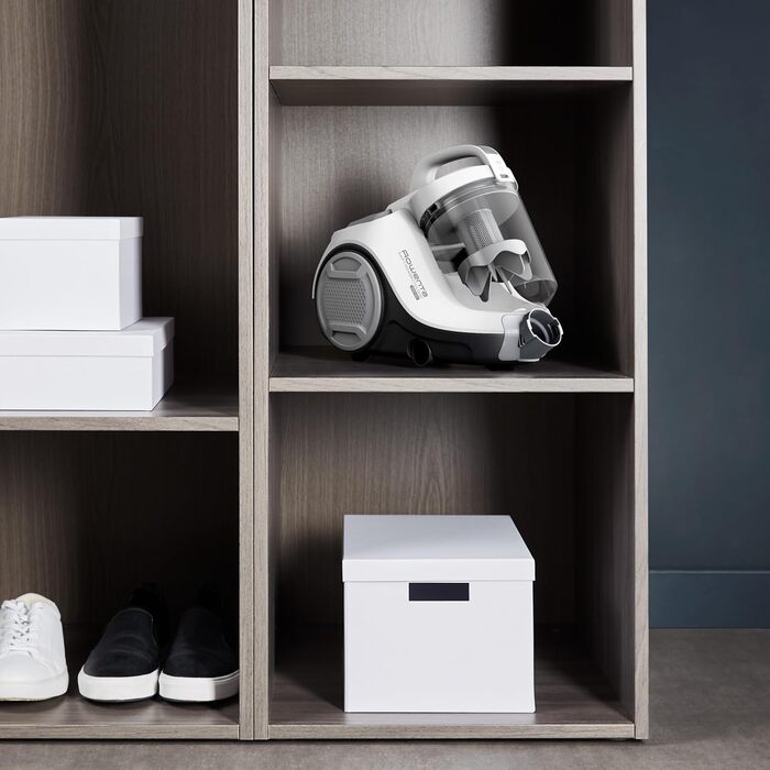 Rowenta Swift Power Cyclonic | RO2917 | Bagless Vacuum Cleaner | 900 W | 77 Decibels | 1.2 Liter | White 1.2l Dust Box