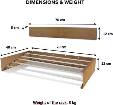 Настінна сушарка для білизни, розсувна, чорна, 70 см