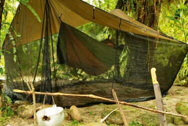 Гамак Amazonas Ultra-Light Adventure Coyote Kingsize 275x140 см, зелений/коричневий - надлегкий (180г), до 150 кг