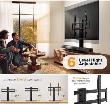 Підставка для телевізора настільна Universal 27-55 дюймів LCD LED VESA 400x400, регульована по висоті, з кабельним каналом