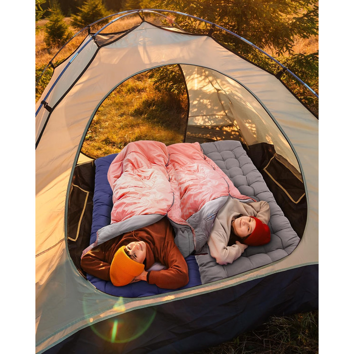 3-4 Season Sleeping Bag - Waterproof & Lightweight Sleeping Bag for Camping, Travel & Outdoor Activities - Adult Size (Pink)