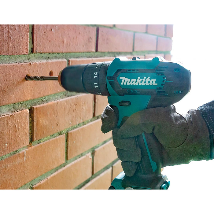 Акумуляторний ударний дриль-шурупокрут Makita HP333DSAX1 12V, 2.0 Ah, 2 акумулятори + зарядний пристрій у транспортному кейсі, 4.785 KG, блакитний