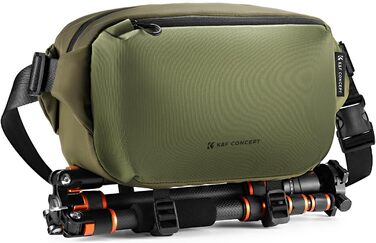 Рюкзак для камери K&F CONCEPT, сумка через плече, квадратна сумка для фотографів, сумісний з Canon/Nikon/Sony/DJI Mavic, зелений (M)