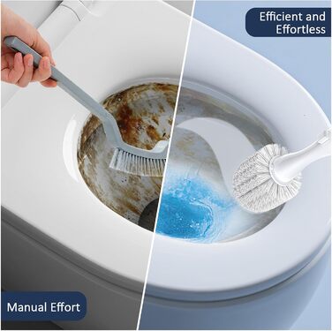 Електрична щітка для унітазу Redagod з настінним кріпленням, подвійним контейнером та змінною насадкою (5 одноразових серветок) з бризкозахистом, 1 шт.