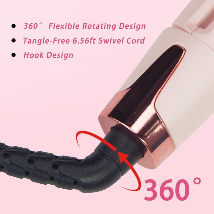 Випрямляч для волосся ANGENIL Pro Ceramic Twist 2-в-1 рожевого кольору: випрямлення, завивка, хвилі. З термостійким килимком