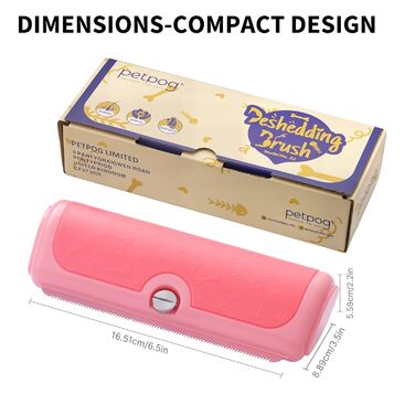 Щітка для собак та котів – двоколірна синьо-жовта, видаляє відмерле волосся та підшерсток м'яко, для собак та котів (рожева)
