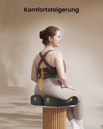 Крісло-подушка ProtoArc для офіса та авто, X-Large, з пам'яті ефектом, чорний, ергономічна підтримка спини