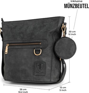 Сумка через плече Berliner Bags Siena Vintage з натуральної шкіри, сіра. Жіноча сумка-месенджер