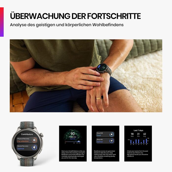 Смарт-годинник Amazfit Balance 46 мм Сірий: NFC, GPS, 150 режимів спорту, моніторинг сну та здоров'я, Bluetooth дзвінки, до 14 днів роботи