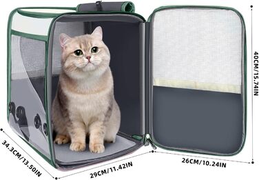 Рюкзак-переноска для котів та собак SWIHELP, зелений: безпечний та зручний для подорожей