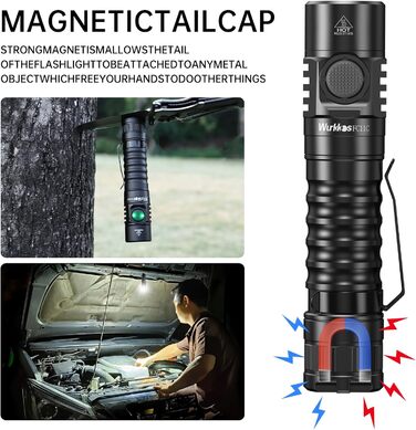 Wurkkos FC11-C LED ліхтар: 1200 люмен, USB-C, 90 CRI, 5000K, магнітний цоколь