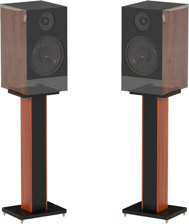 Стійки для колонок Holz Braun Schwarz, 70 см - Преміум підставки для домашнього кінотеатру та студії з прихованою проводкою