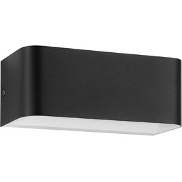 EGLO LED Wall Lamp Sania 5, 1-light wall lamp modern, minimalist, wall lighting made of metal in white, plastic in satin finish, LED bathroom lamp warm white, IP44 (20 cm, black)