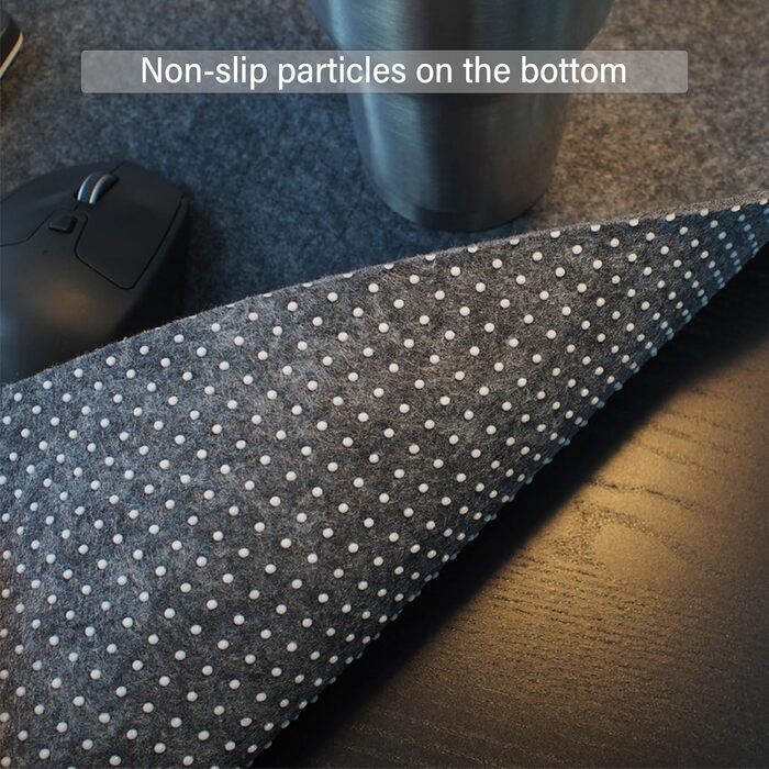 Підкладка під мишу з фетру 60x30 см, велика, для офісу та дому (темно-сірий)