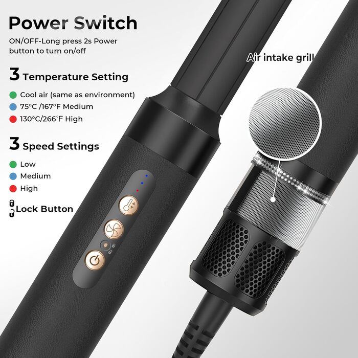 Мультистайлер Airstyler Pro 7-в-1: Фен, дифузор, локони, термощітка, випрямляч, чорний