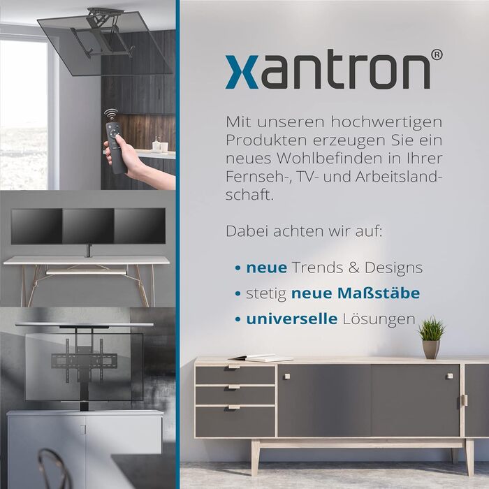 Xantron DEHA-600E Electric Tilting and Swiveling TV Ceiling Mount - 32-75 Inch with Voice Control & Remote