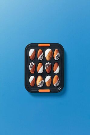 Форма для мадлен Le Creuset, антипригарна, на 12 шт., стійка до закваски, вуглецева сталь, антрацит/помаранчева