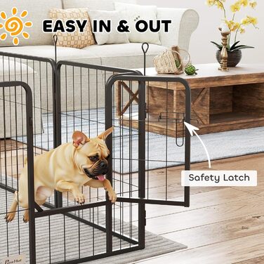 PawHut Двір для собак, 6 панелей, загон для цуценят, 60 см, міцний огорожа для тренування тварин, для дому та саду, 56 x 60 см