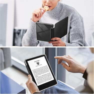 Чохол Fintie для Kindle 6 (11 покоління) 2024/2022, прозорий, TPU, з авто-активацією сну/пробудження, для Kindle Basic 2024, чорний