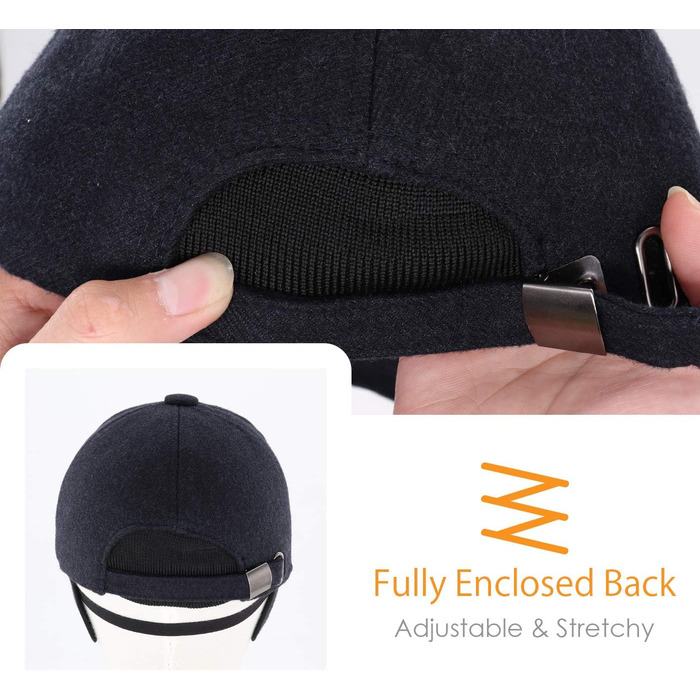 Зимова шапка-кепка Gisdanchz 22-23 з відворотом для вух та металевою застібкою (SW, Marine)