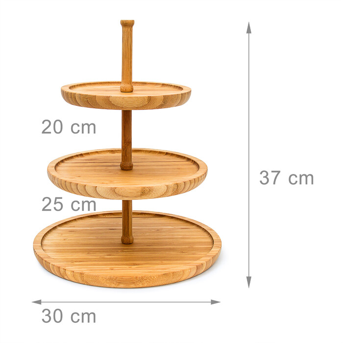 Relaxdays Bamboo Shelves with 3 Bowls