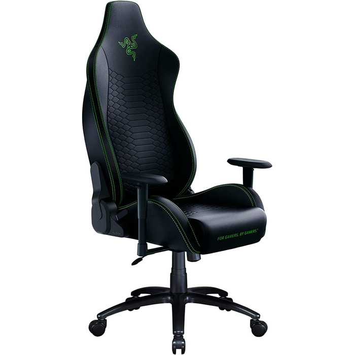 Ігрове крісло Razer Iskur X, ергономічне, багатошарова екошкіра, піна високої щільності, чорний/зелений