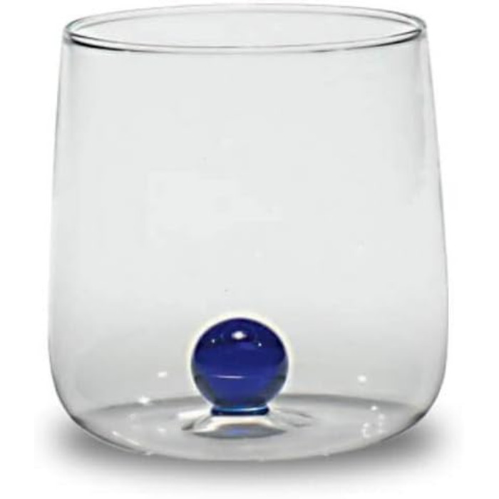 Zafferano Bilia Tumbler Set - 6 Water Glasses, transparent with a sphere in 6 different colors