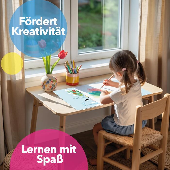Підкладка для дитячого столу Lineo® з мапою світу (80x40 см)
