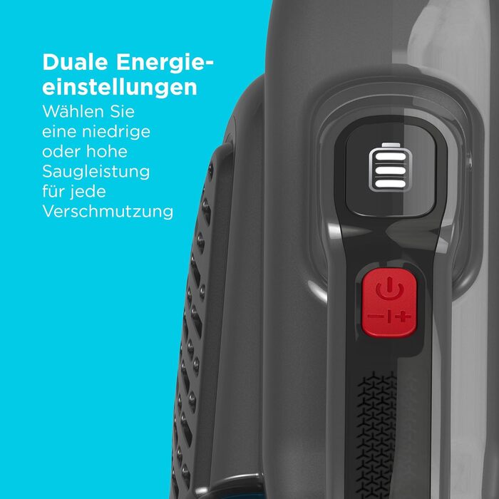 Акумуляторний пилосос ручний BLACK+DECKER BHHV315B-QW Lithium Dustbuster з циклонною технологією та насадкою для щілин, білий/синій