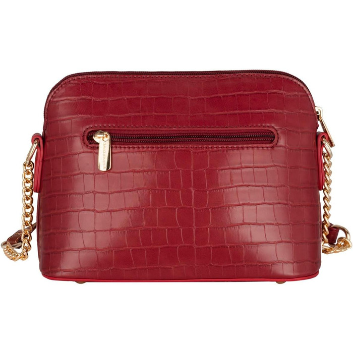 Сумка крос-боді David Jones жіноча зі штучної шкіри (екошкіра) червона з ланцюжком. Вечірня, повсякденна сумка-клатч на блискавці. Елегантний дизайн.