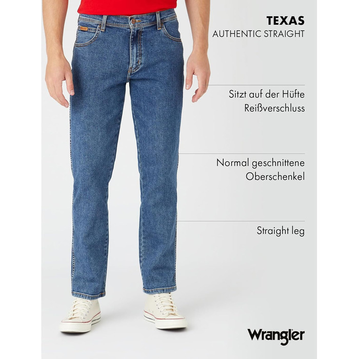 Джинси чоловічі Wrangler Texas 34W/32L Stonewash - класичні джинси з потертим ефектом