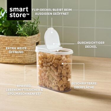Набір контейнерів для зберігання продуктів SmartStore 5 шт. герметичні, пластикові, без BPA, для кухні 0.8л (2шт), 1.6л (2шт), 1.65л (1шт)