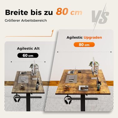Регульований за висотою стіл Agilestic: електричний, з пам'яттю, ергономічний, для роботи та ігор, 120 x 80 см, білий/коричневий