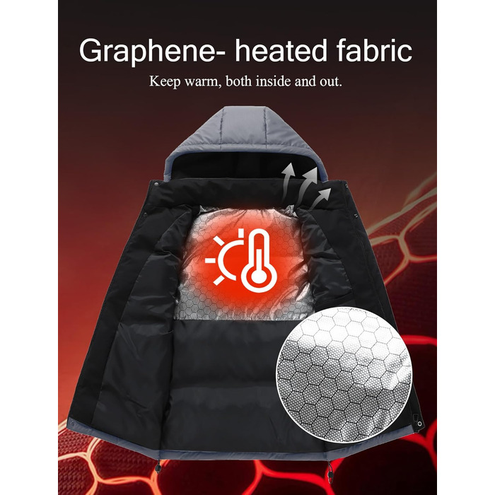 Чоловіча зимова жилетка AIEOE з PU-матеріалу, без рукавів, Outdoor-куртка з капюшоном, термо-стеганий жилет, тепла, з утеплювачем, водонепроникна (L, сірий)