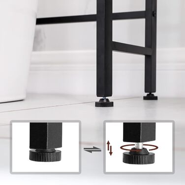 VASAGLE Toilet Shelf, 3 Tiers, Bathroom Shelf, Space-Saving, Easy to Assemble, for Laundry Room, Industrial Style, Rustic Brown and Black, BTS002B01