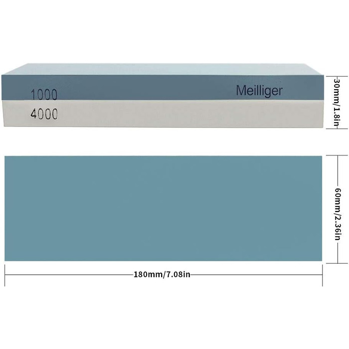 Набір для заточування ножів Schleifstein: двосторонній точило з зернистістю 1000/4000, з антиковзким тримачем