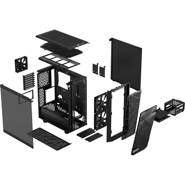 Корпус для комп'ютера Fractal Design Meshify 2 Compact Black ATX Mid Tower (Black TG Light Tint), високий повітряний потік