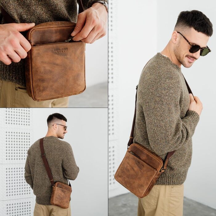 Чоловіча сумка через плече Berliner Bags Tom з натуральної шкіри (Earth, M)
