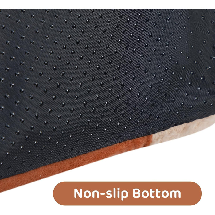 Hollypet Cat Bed, Small Dog Bed, 2-in-1 Foldable Plush Pet Bed for Cats & Small Dogs, Cozy and Soft Pet Cave Bed for Indoor Outdoor, (Orange Brown)