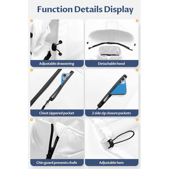 Жіноча софтшеллова жилетка CREATMO US, вітрозахисна куртка без рукавів з капюшоном (XL, білий/квітковий принт)