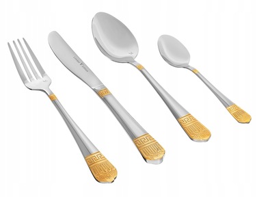 Золотий набір столових приборів у грецькому стилі, 24 предмети, обідній сервіз на 6 осіб у подарунковій коробці