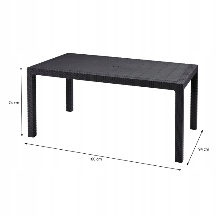 Садовий стіл Keter Melody прямокутний, сірий, 160,5 x 94,5 x 74,5 см
