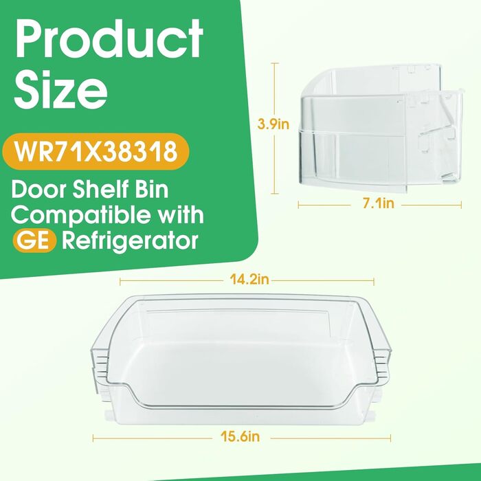 Полиця-кошик для дверей холодильника GE WR71X38318, заміна WR71X24428, 4975917, AP7175677, PS16619590, EAP16619590