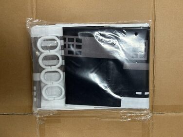 Шторка для душу DUFU, водонепроникна та пральна, 180x200 см, темно-сіра | Поліестер, 12 гачків, швидковисихаюча, напівпрозора