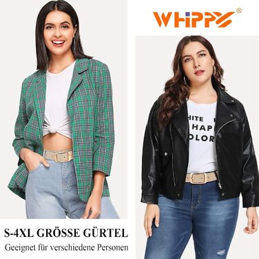 Жіночий шкіряний ремінь WHIPPY великого розміру з міцною пряжкою для джинсів, штанів та суконь