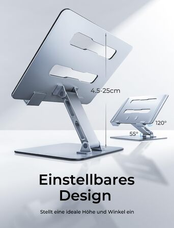 Регульований підставка для ноутбука: ергономічна, складна, з алюмінію, для MacBook Pro, HP (10–16