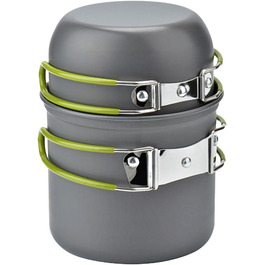 Набір посуду для кемпінгу та пікніків: каструля та сковорода з нержавіючої сталі