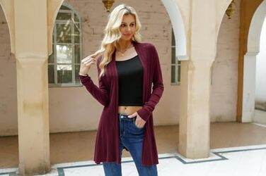 Жіноча кофта-кардиган iClosam з довгим рукавом, легка літня куртка, вільний крій (XXL, A-winerot)