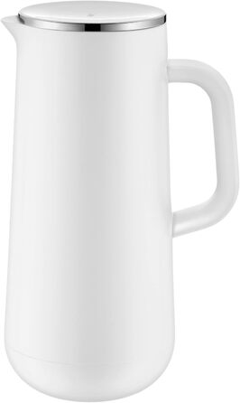 WMF Impulse Thermoskanne 1l, Insulated Carafe for Coffee or Tea, Twist-Lock Closure, Keeps Drinks Cold and Warm for 24h, Thermos for Coffee or Tea, White, Stainless Steel, Plastic