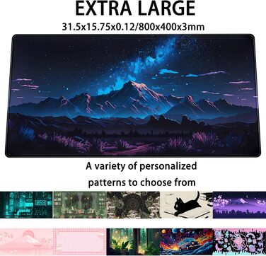 Килимок для миші та клавіатури Moon Mushroom XXL 80x40 см (Blue Mountain)